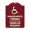 Signmission Handicapped Parking Vehicle Id Required Handicapped Heavy-Gauge Alum Sign, 24" x 18", BU-1824-23912 A-DES-BU-1824-23912 - alternate 1